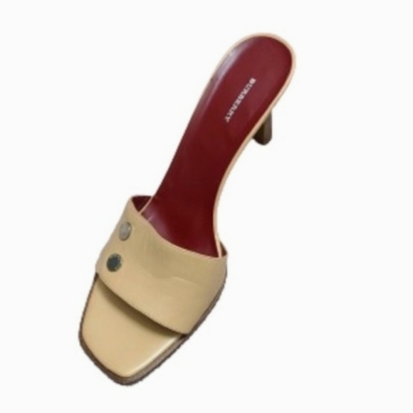 BURBERRY Open Toe Leather  Heeled Mules Womens Slide Sandals Size EU 41/ US 10.5 - Picture 4 of 15